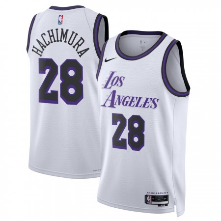 Los Angeles Lakers Rui Hachimura 28 Nike 2022-23 City Edition Valkoinen Miesten Pelipaidat Swingman